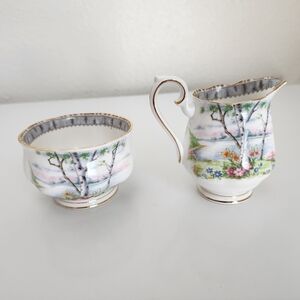 Royal Albert White and Gold Serveware Set Cream And Sugar